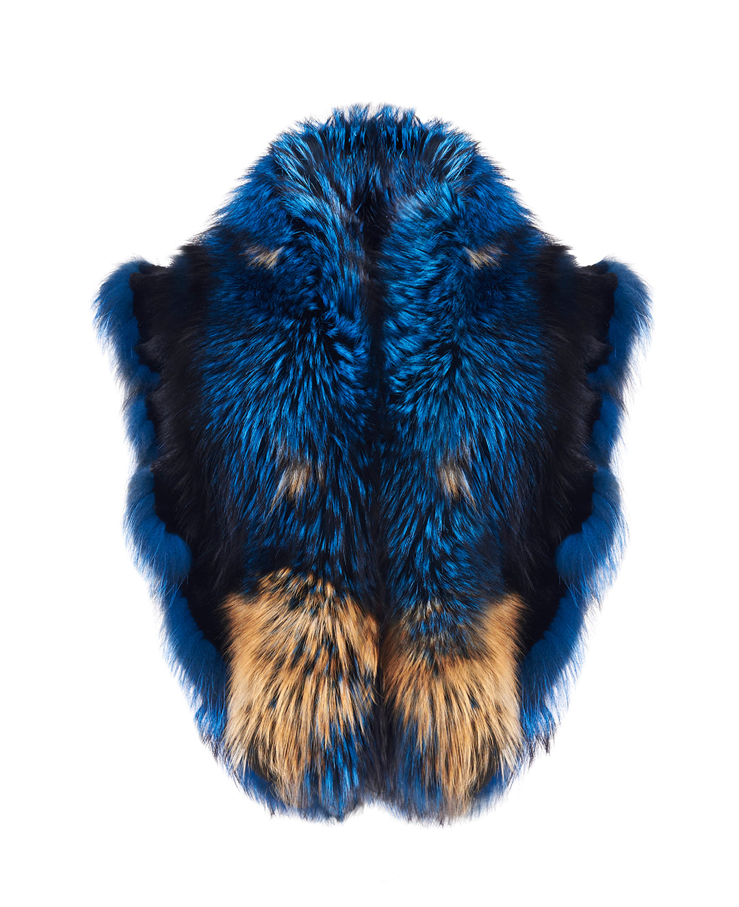 Cuello de piel de zorro en color azul