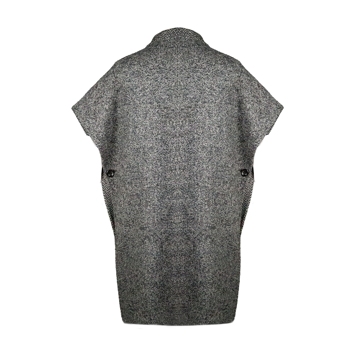 Capa reversible de cashmere con aplicaciones de visón.