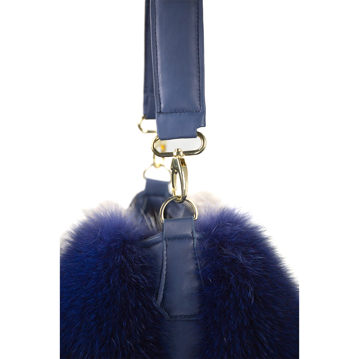 Bolso De Piel De Zorro Con Cuero.