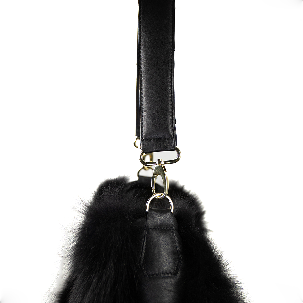 Bolso De Piel De Zorro Con Cuero