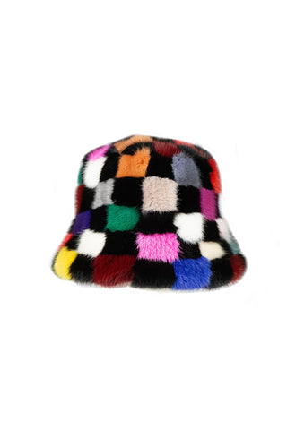 Sombrero En Piel De Visón Multicolo