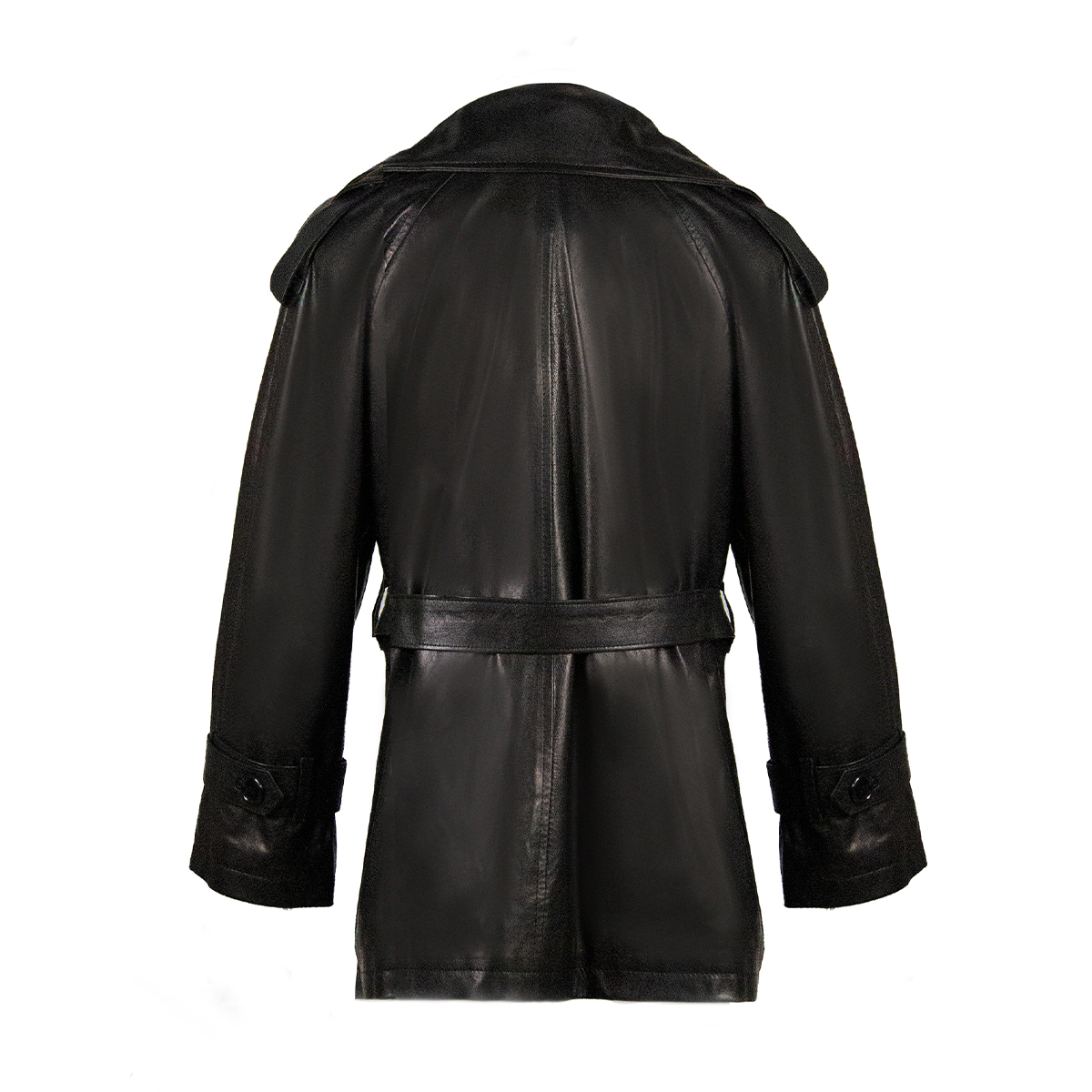 Abrigo trench de cuero