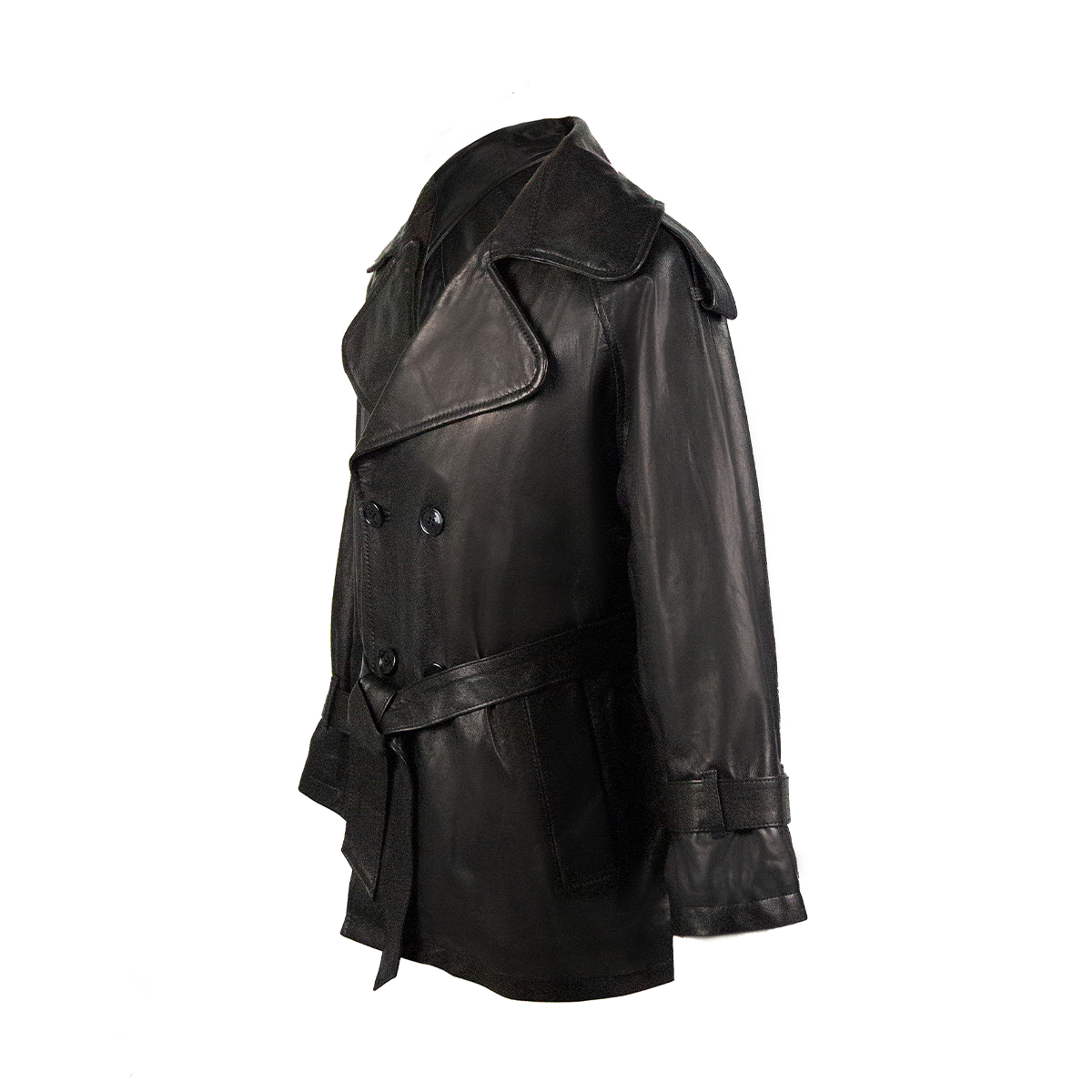 Abrigo trench de cuero