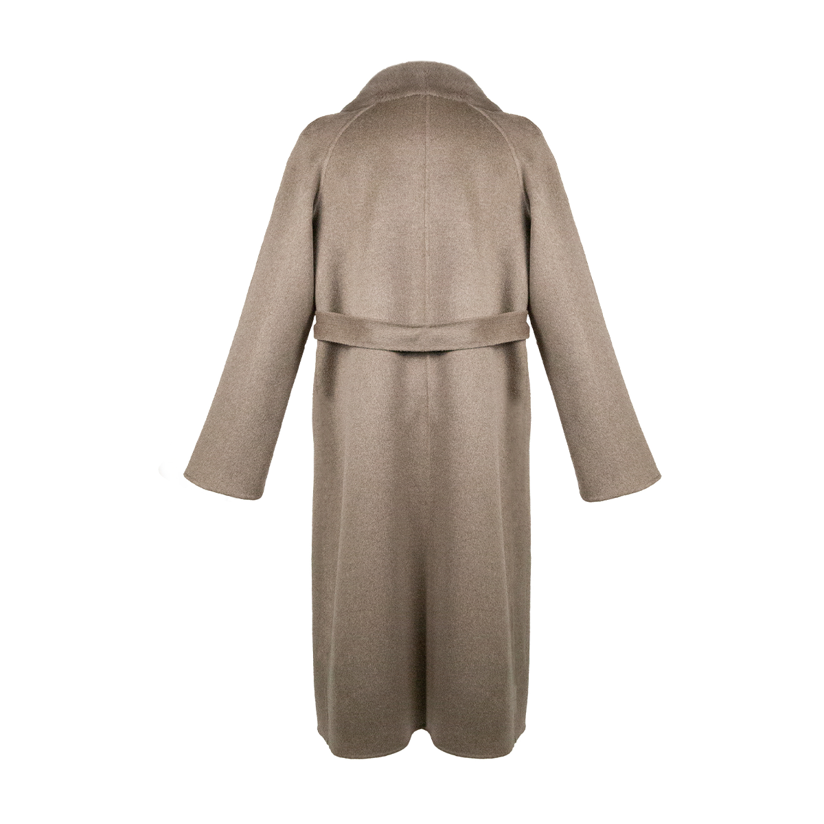 Abrigo de cashmere con piel de visón en la solapa