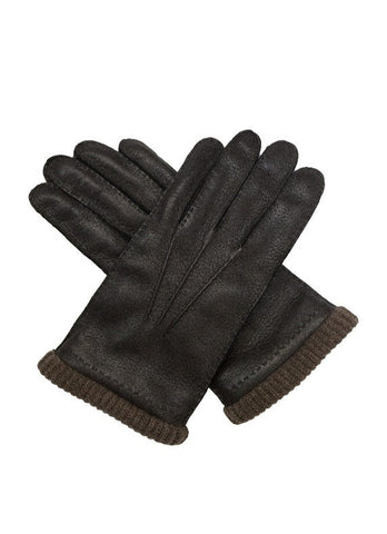 Guantes De Piel De Ciervo Para Hombre, Forrados De Lana