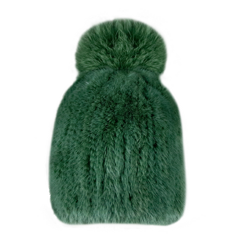 Gorro De Visón Con Pompon De Zorro.