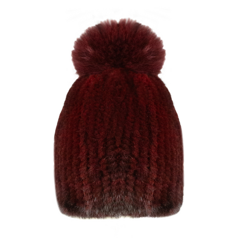 Gorro De Visón Con Pompon De Zorro.